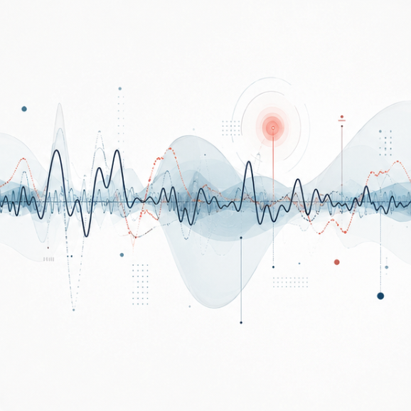 Scientific illustration of biomedical signals and brain health technology